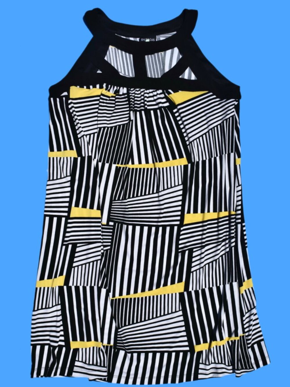 2010s Indie Sleaze Cage Cutout High Neck Mod Geometric Shift Dress